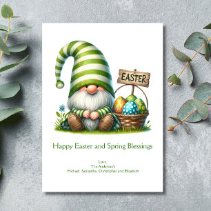 Cartes Pour Fêtes Annuelles Joyeux Gnome du printemps de Pâques Pâques