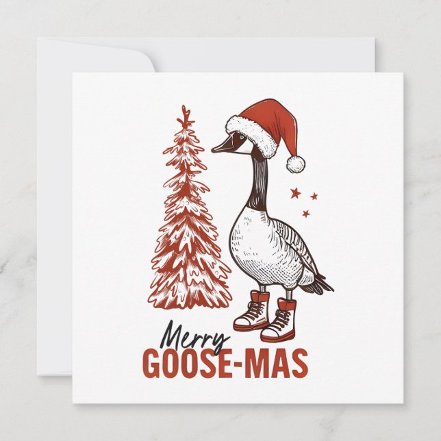 Cartes Pour Fêtes Annuelles Joyeux Goose-Mas (Devant)