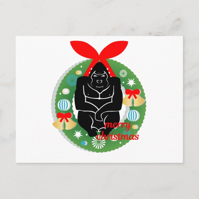 Cartes Pour Fêtes Annuelles joyeux gorille de noël (Devant)