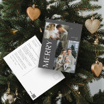 Cartes Pour Fêtes Annuelles Joyeux gris moderne 2 photo Noël<br><div class="desc">Hé, les jeunes familles ! Êtes-vous prêt à répandre un peu de gaieté de vacances de la manière la plus élégante et moderne possible? Dites bonjour à notre Carte postale Joyeux Moderne Gris 2 Photo Noël - la meilleure façon de montrer les vibrations fantastiques de votre famille pendant la saison...</div>