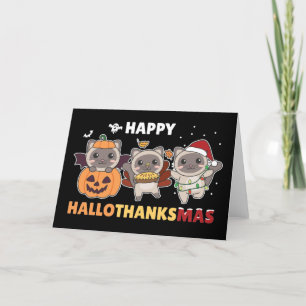 Cartes Pour Fêtes Annuelles Joyeux Hallothanksmas Cat Christmas Elephant Holid