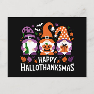 Cartes Pour Fêtes Annuelles Joyeux Hallothanksmas Gnomes Lover Joyeux Noël