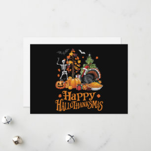 Cartes Pour Fêtes Annuelles Joyeux Hallothanksmas Joyeux Halloween Action de g