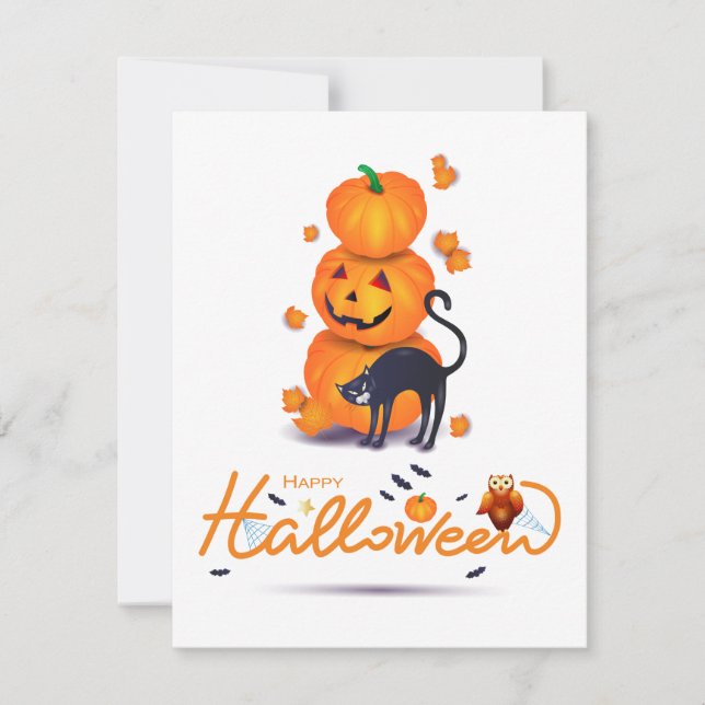 Cartes Pour Fêtes Annuelles Joyeux Halloween ! (Devant)