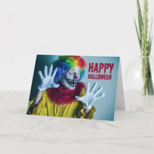 Cartes Pour Fêtes Annuelles Joyeux Halloween à tous Humeur de clown effrayant 