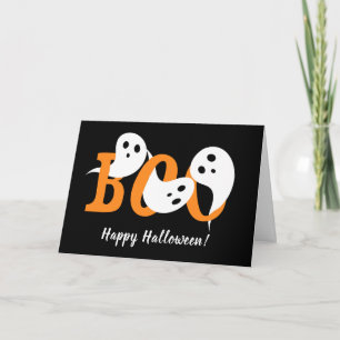 Cartes Pour Fêtes Annuelles Joyeux Halloween Boo Ghosts Black