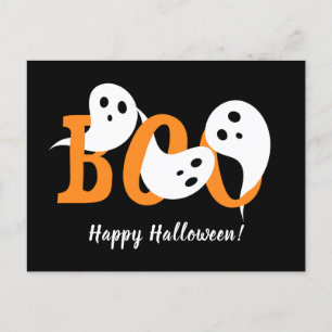 Cartes Pour Fêtes Annuelles Joyeux Halloween Boo Ghosts Black