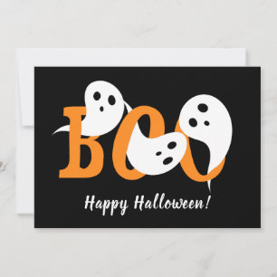 Cartes Pour Fêtes Annuelles Joyeux Halloween Boo Ghosts Black