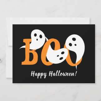 Cartes Pour Fêtes Annuelles Joyeux Halloween Boo Ghosts Black
