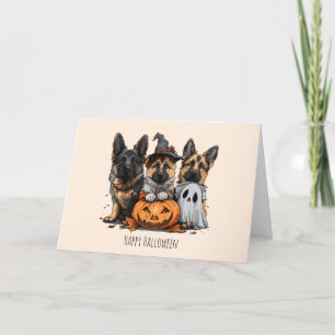 Cartes Pour Fêtes Annuelles Joyeux Halloween Chiens Berger Allemand