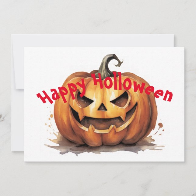 Cartes Pour Fêtes Annuelles Joyeux HALLOWEEN - Citrouille d'Halloween (Devant)