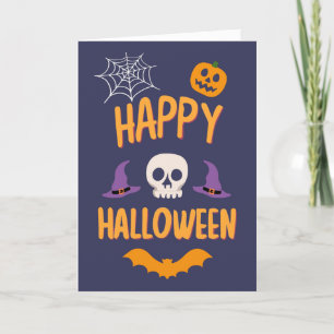 Cartes Pour Fêtes Annuelles Joyeux Halloween citrouille effrayante chauve-sour