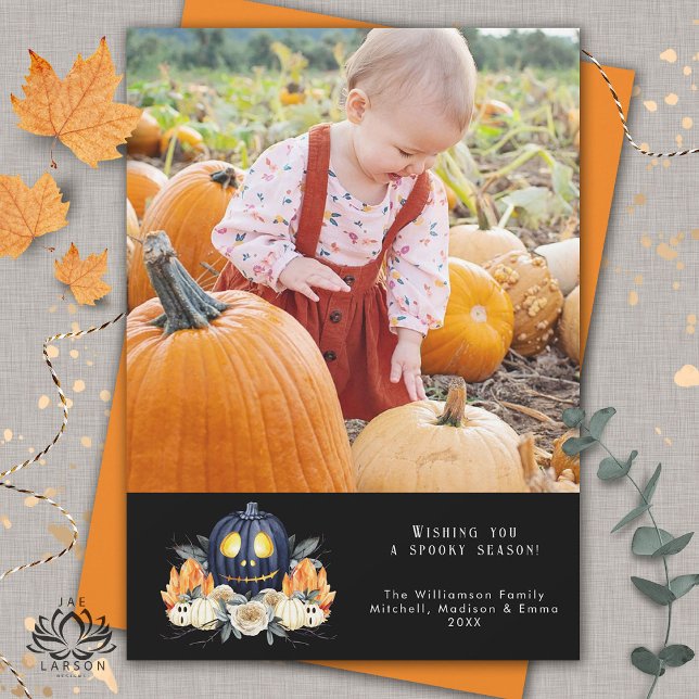 Cartes Pour Fêtes Annuelles Joyeux Halloween Citrouilles Fantômes Cristaux Pho (Créateur téléchargé)
