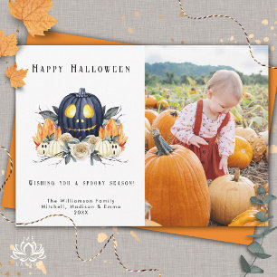 Cartes Pour Fêtes Annuelles Joyeux Halloween Citrouilles Squelettiques Cristau