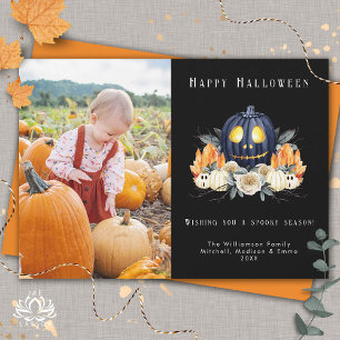 Cartes Pour Fêtes Annuelles Joyeux Halloween Citrouilles Squelettiques Cristau