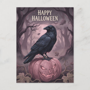 Cartes Pour Fêtes Annuelles Joyeux Halloween Couronne Vintage & Citrouille Ros