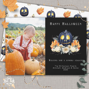 Cartes Pour Fêtes Annuelles Joyeux Halloween cristaux Citrouilles Éffrayants P