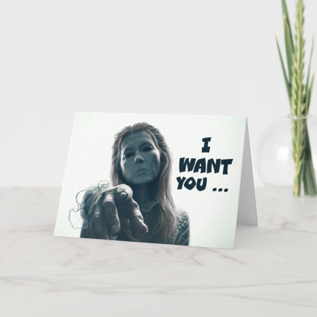 Cartes Pour Fêtes Annuelles Joyeux Halloween Déplaisante femme Humour fantôme (Devant)