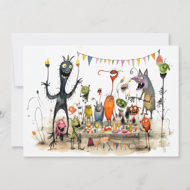 Cartes Pour Fêtes Annuelles Joyeux Halloween, espèce de MONSTRE ! (Devant)