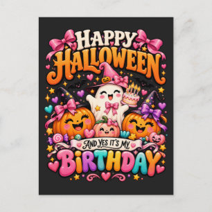 Cartes Pour Fêtes Annuelles Joyeux Halloween Et Oui C'est Mon Anniversaire Gos