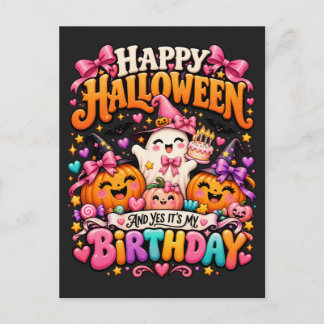 Cartes Pour Fêtes Annuelles Joyeux Halloween Et Oui C'est Mon Anniversaire Gos