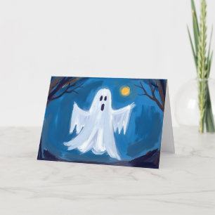 Cartes Pour Fêtes Annuelles Joyeux Halloween Fantôme Effrayant Aquarelle