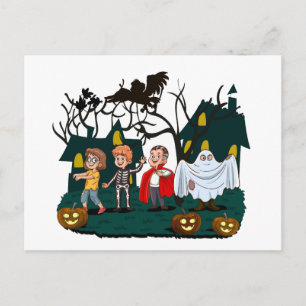 Cartes Pour Fêtes Annuelles Joyeux Halloween Fantôme et Citrouilles