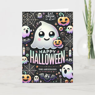 Cartes Pour Fêtes Annuelles Joyeux Halloween Fantôme Mignon Effrayant 
