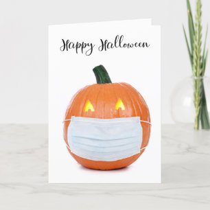 Cartes Pour Fêtes Annuelles Joyeux Halloween Jack 'o Lantern en masque facial