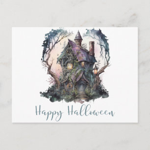 Cartes Pour Fêtes Annuelles Joyeux Halloween Maison Hantée Verte Halloween