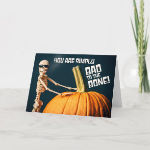 Cartes Pour Fêtes Annuelles Joyeux Halloween Méchant jusqu'à l'Os Squelette