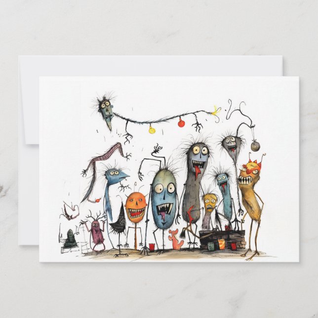 Cartes Pour Fêtes Annuelles Joyeux Halloween, Monstre ! (Devant)