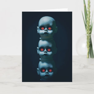 Cartes Pour Fêtes Annuelles Joyeux Halloween poupées effrayantes aux yeux roug