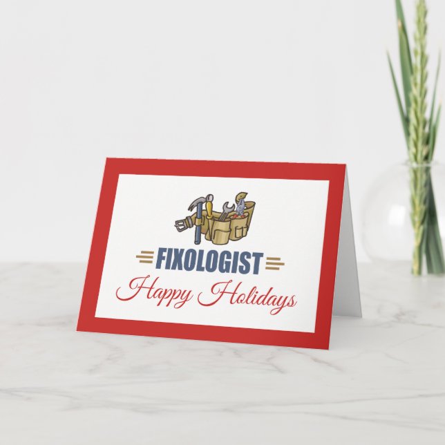 Cartes Pour Fêtes Annuelles Joyeux handyman de Noël (Devant)