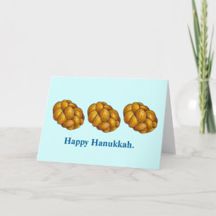 Cartes Pour Fêtes Annuelles Joyeux Hanoukka Braided Challah Pain Chanukah