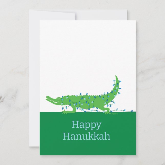 Cartes Pour Fêtes Annuelles Joyeux Hanoukka Gator (Devant)