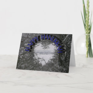 Cartes Pour Fêtes Annuelles Joyeux Hanoukka Holidays White Winter Snow Photo