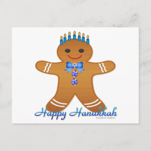 Cartes Pour Fêtes Annuelles Joyeux Hanoukka, Man Menorah