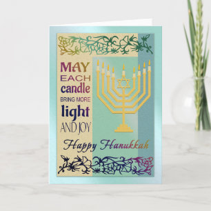 Cartes Pour Fêtes Annuelles Joyeux Hanoukka Menorah juif