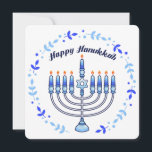 Cartes Pour Fêtes Annuelles Joyeux Hanoukka Menorah Juif Juif Cute bougies<br><div class="desc">Souhaitez que quelqu'un spécial un Chag Sameach sur ce festival de lumières avec un design juif contemporain et mignon par PopQTstudio. Cette carte de vacances présente un design ludique d'une Menorah surmontée de jolies bougies kawaii. Une grande carte à donner à vos amis et à votre famille juifs.</div>