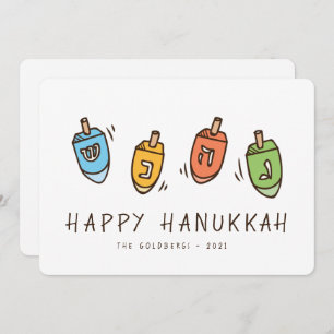 Cartes Pour Fêtes Annuelles Joyeux Hanoukka Modern Dreidel