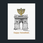 Cartes Pour Fêtes Annuelles Joyeux Hanoukka NYC Washington Carré Menorah<br><div class="desc">Postcard présente une illustration originale d'un repère classique de NYC "habillé" pour la saison des fêtes. Parfait pour envoyer des salutations Hanoukka !</div>