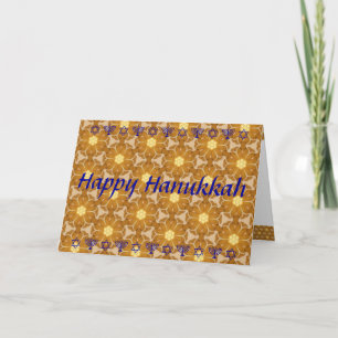 Cartes Pour Fêtes Annuelles Joyeux Hanoukka (ou Chanukah) en or et bleu