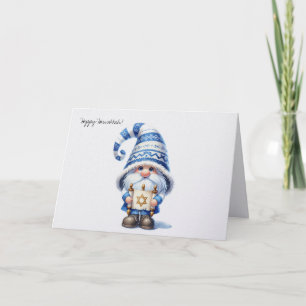 Cartes Pour Fêtes Annuelles Joyeux Hanukka Gnome juif avec étoile de David