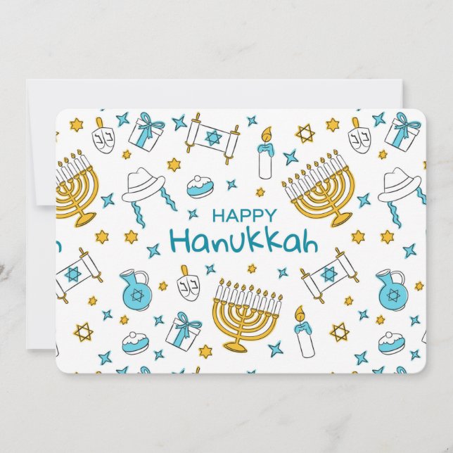 Cartes Pour Fêtes Annuelles Joyeux Hanukkah (Devant)