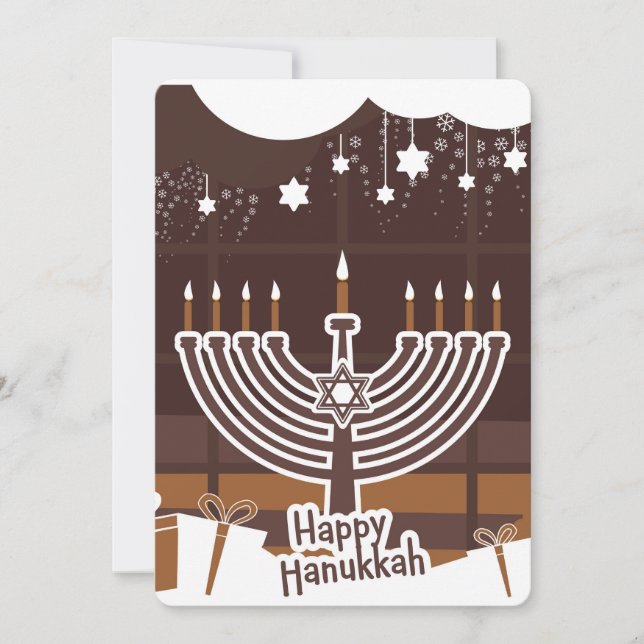 Cartes Pour Fêtes Annuelles Joyeux Hanukkah (Devant)