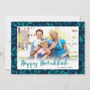 Cartes Pour Fêtes Annuelles Joyeux Hanukkah écriture moderne Photo