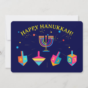 Cartes Pour Fêtes Annuelles Joyeux Hanukkah Menorah en Or Fête Juive