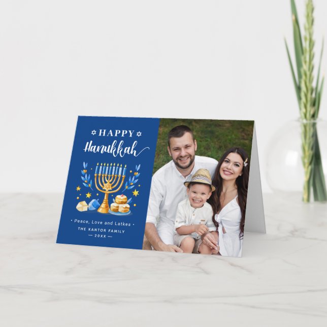 Cartes Pour Fêtes Annuelles Joyeux Hanukkah Photo de fêtes juives (Devant)