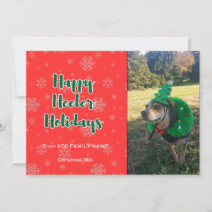 Cartes Pour Fêtes Annuelles Joyeux Heeler Vacances Rouge et Vert